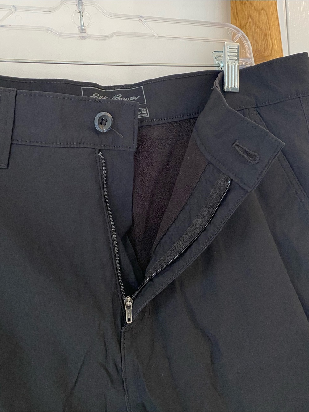 Eddie Bauer Travex Fleece Lined Shorts Mens Sz 35 Black Hiking Climbing Gorpcore - Picture 5 of 9